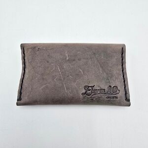 Eleven 10 Leathers Handmade Distressed Brown Leather Card‎ Holder Wallet